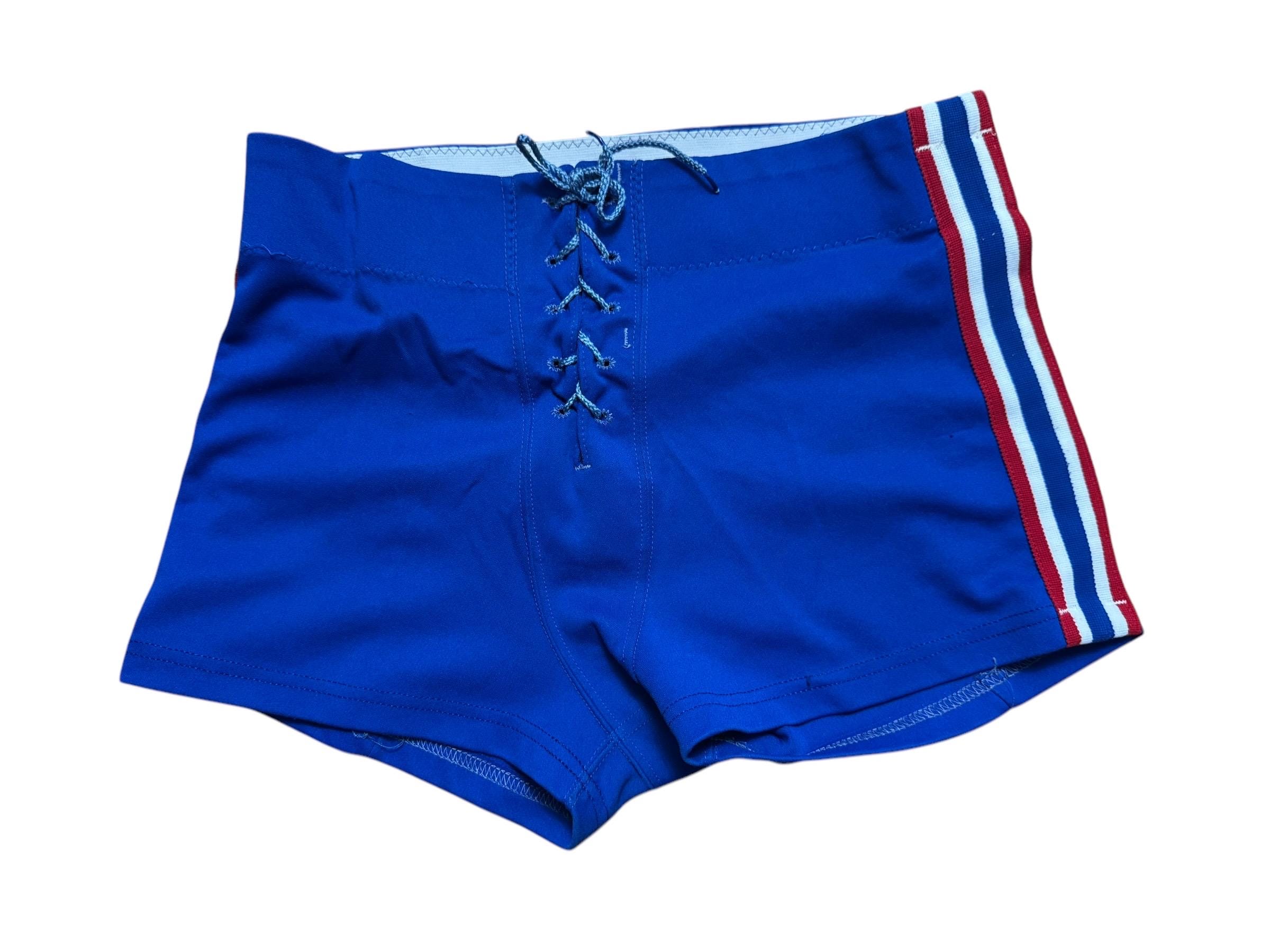 Vintage 80's Blue Lace up Men's Shorts L Bike - Etsy