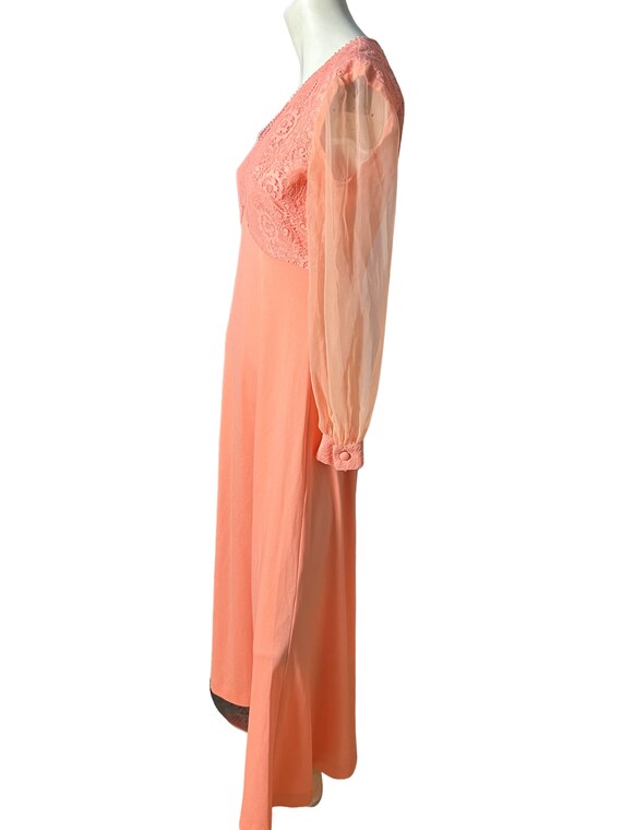 Vintage 70's peach maxi dress M - image 6