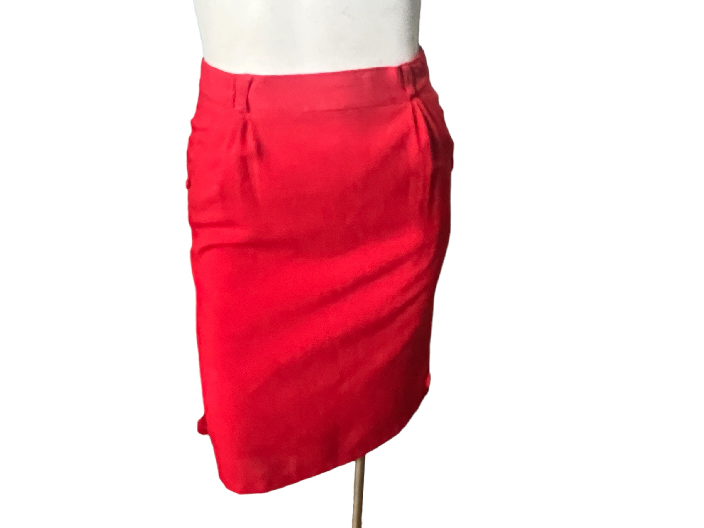 Vintage Pencil Red Skirt S 26