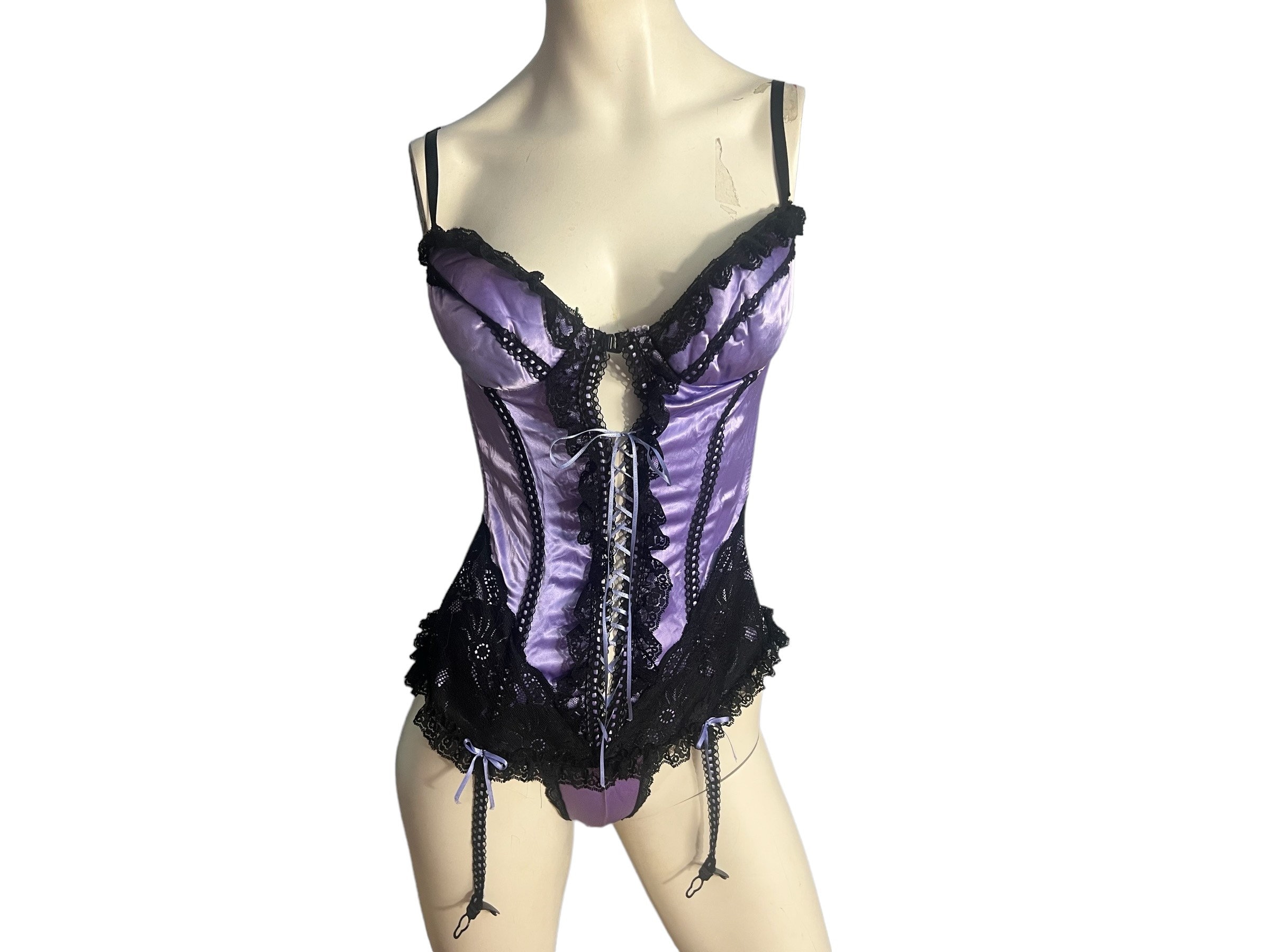 Vintage Frederick's of Hollywood Black Velvet Corset Top → Hotbox