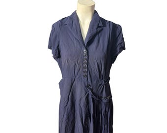 Vintage 40's navy dress for pattern L XL