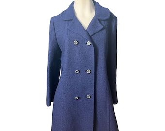 Vintage 60’s blue wool long coat M