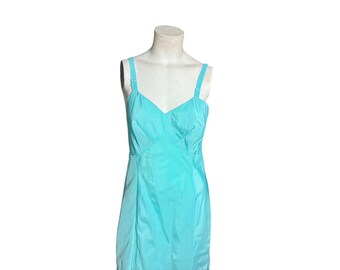 Sottoveste vintage anni '60 turchese, taglia 34 M.