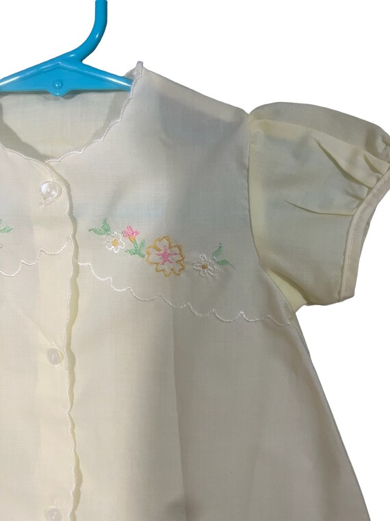 Vintage yellow baby dress diaper shirt - image 3