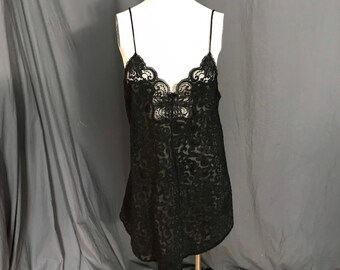 Vintage 1970’s Deena black short nightgown lingerie L