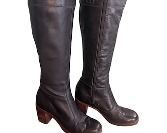 Vintage 70's black knee high boots Imperial 5