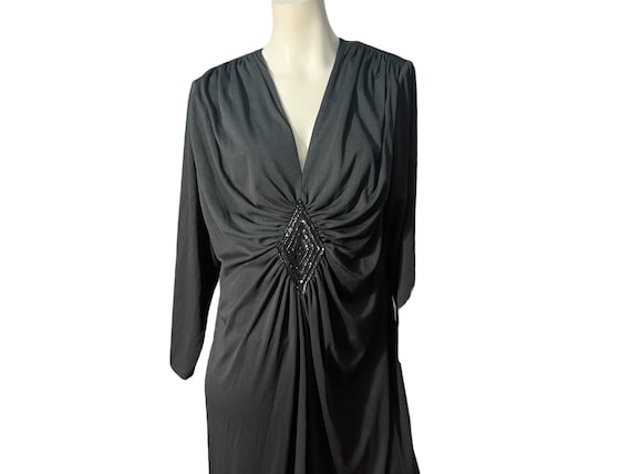 Vintage 70's black dress volup XL - image 1