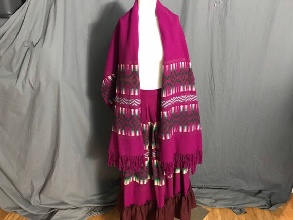 Vintage 1970’s ethnic woven skirt and shawl M - image 1