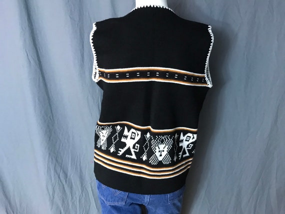 Vintage 1970’s tribal sweater vest L - image 4