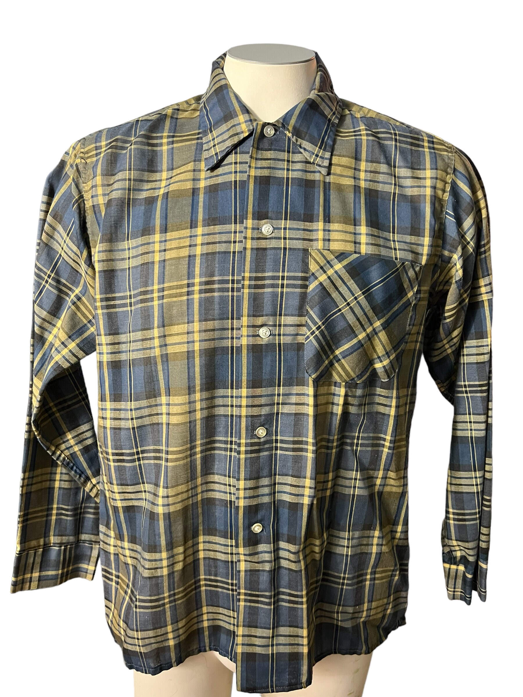 Vintage Plaid Sir Walter Dress Shirt M - Etsy