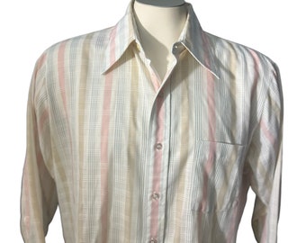 Vintage 70's Arrow men's plaid shirt L XL