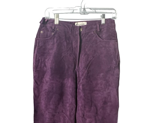 Vintage purple leather pants 8 L - image 1