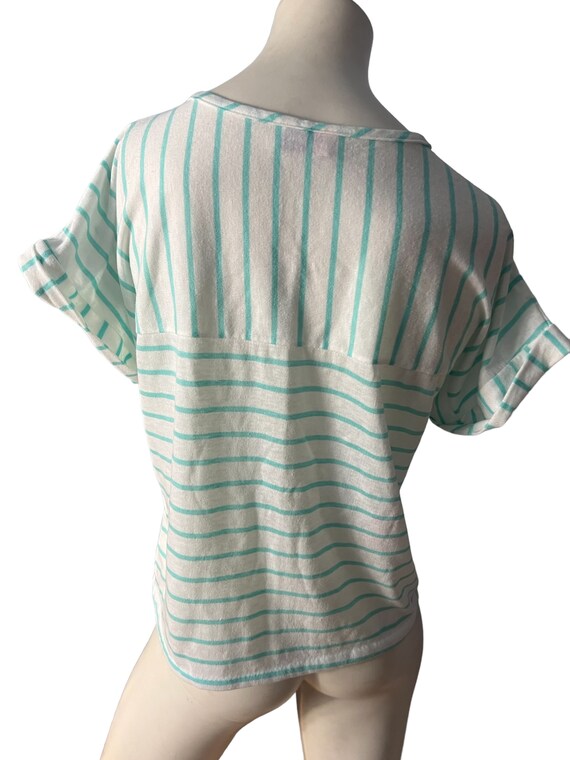 Vintage 80’s striped top shirt, tag says Club M - image 5