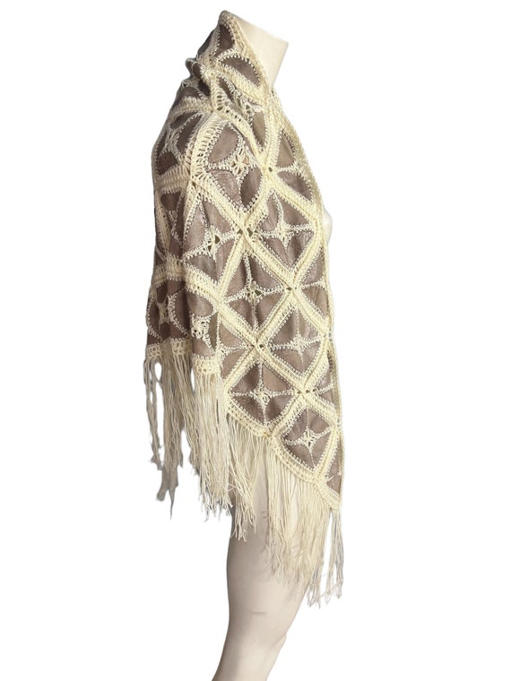 Vintage patchwork leather shawl - image 6