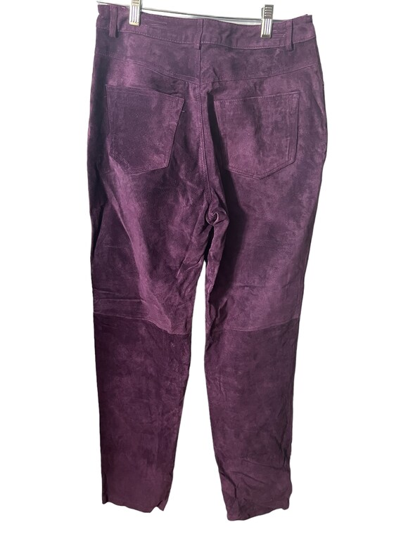 Vintage purple leather pants 8 L - image 3