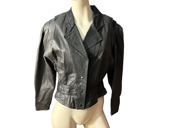 t*o様 80s vtg short real leather bomber j