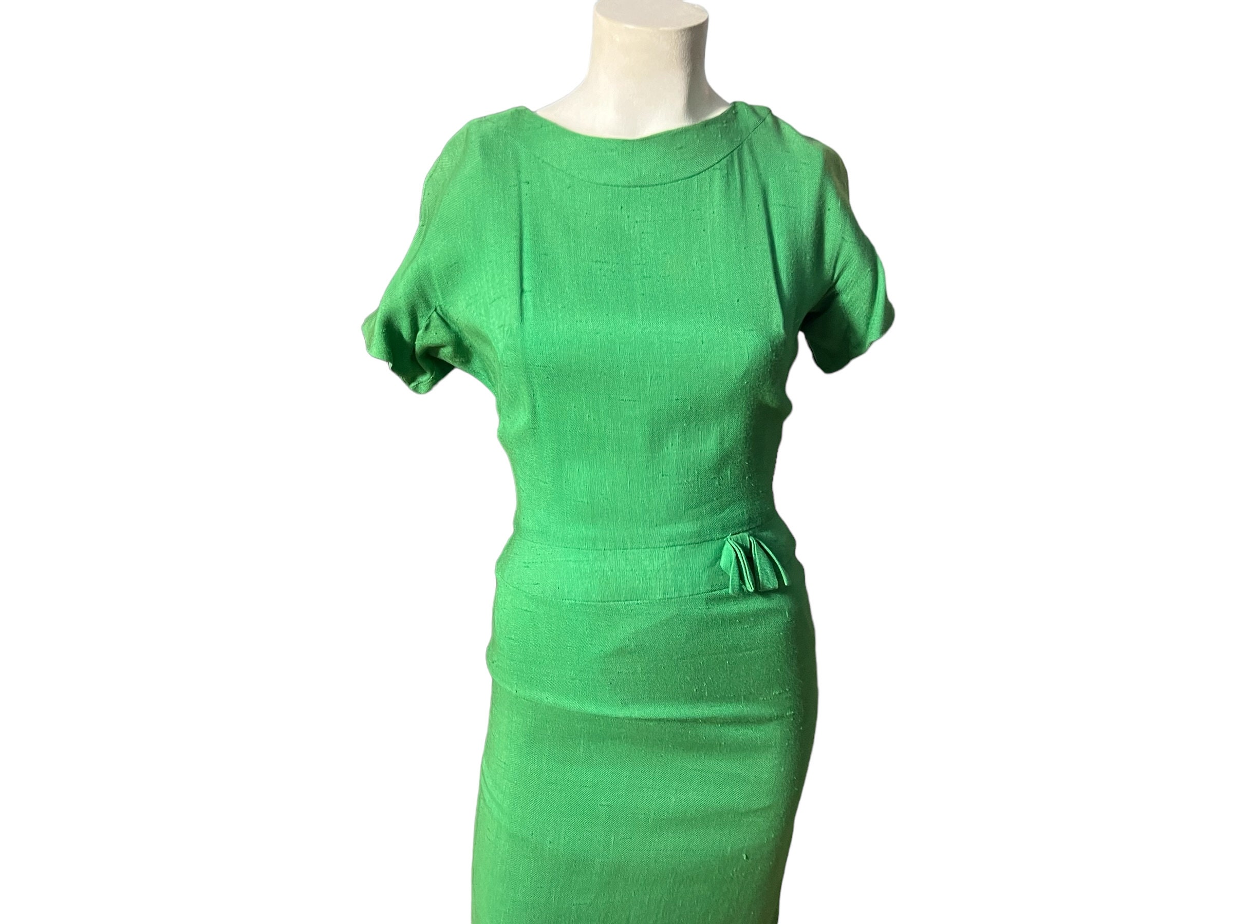 emerald green convertible dress Vintage 1960s Green & Silver Lurex Beaded Maxi Dress With Paisley Print, Small main image 1