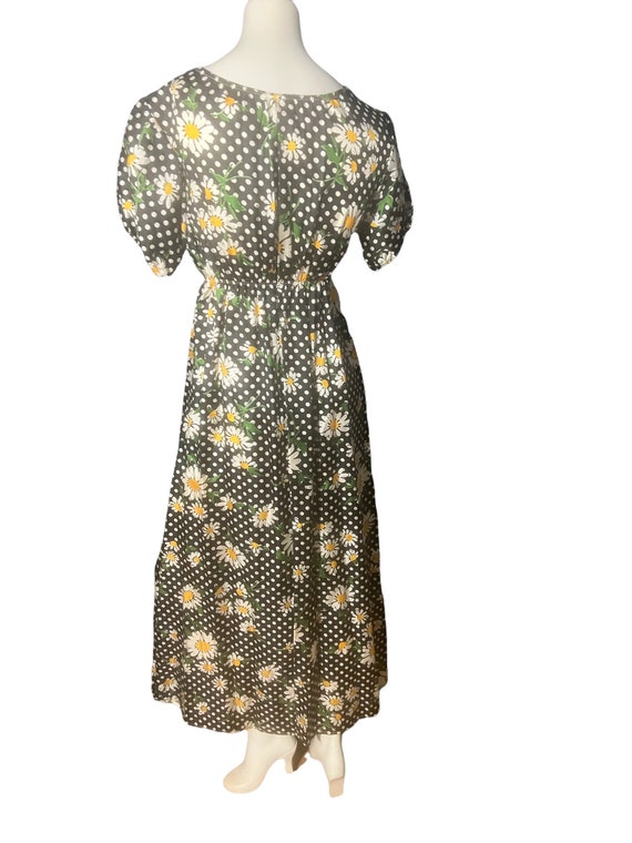 Vintage 70’s daisy floral maxi dress M - image 4
