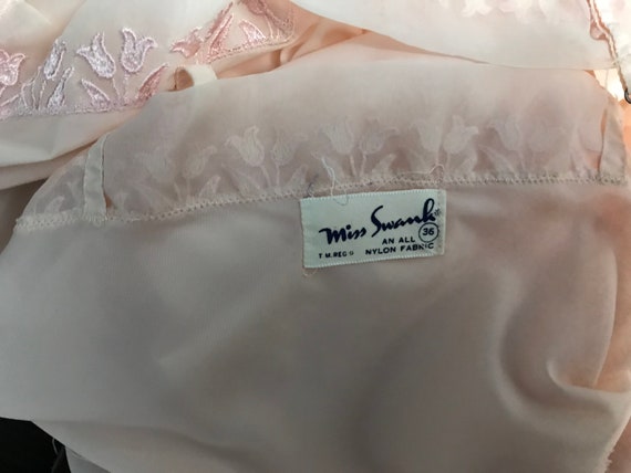 Vintage 1950’s Miss Swank pink full slip 36 M - image 7