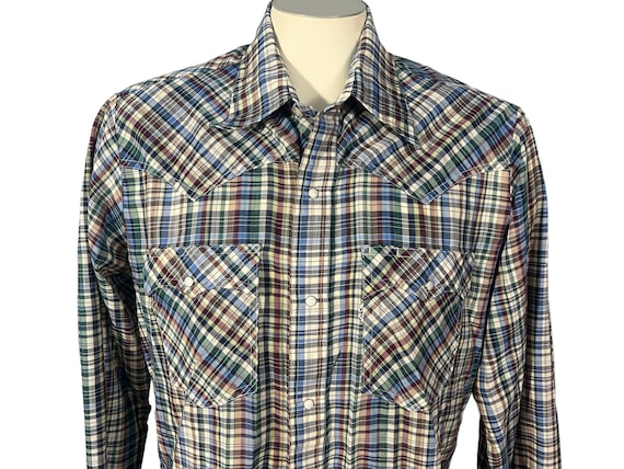 Vintage Levi’s plaid western shirt XL - image 1