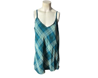 Vintage 90's plaid Victoria's Secret short nightgown L