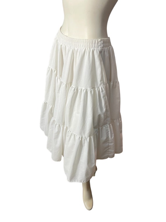 Vintage white Malco Modes petticoat skirt M - image 6