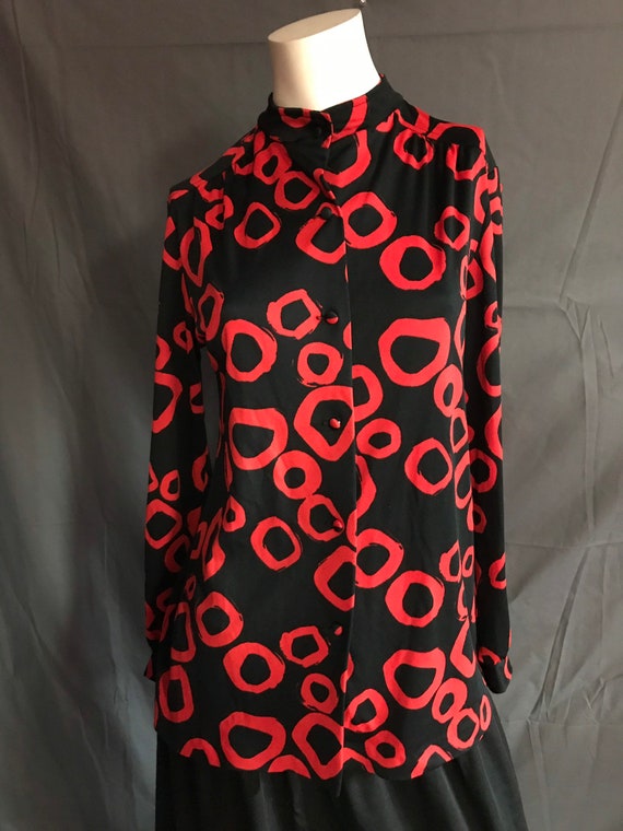 Mr Paul's Boutique Mod 1970's Red and Black Shirt… - image 3