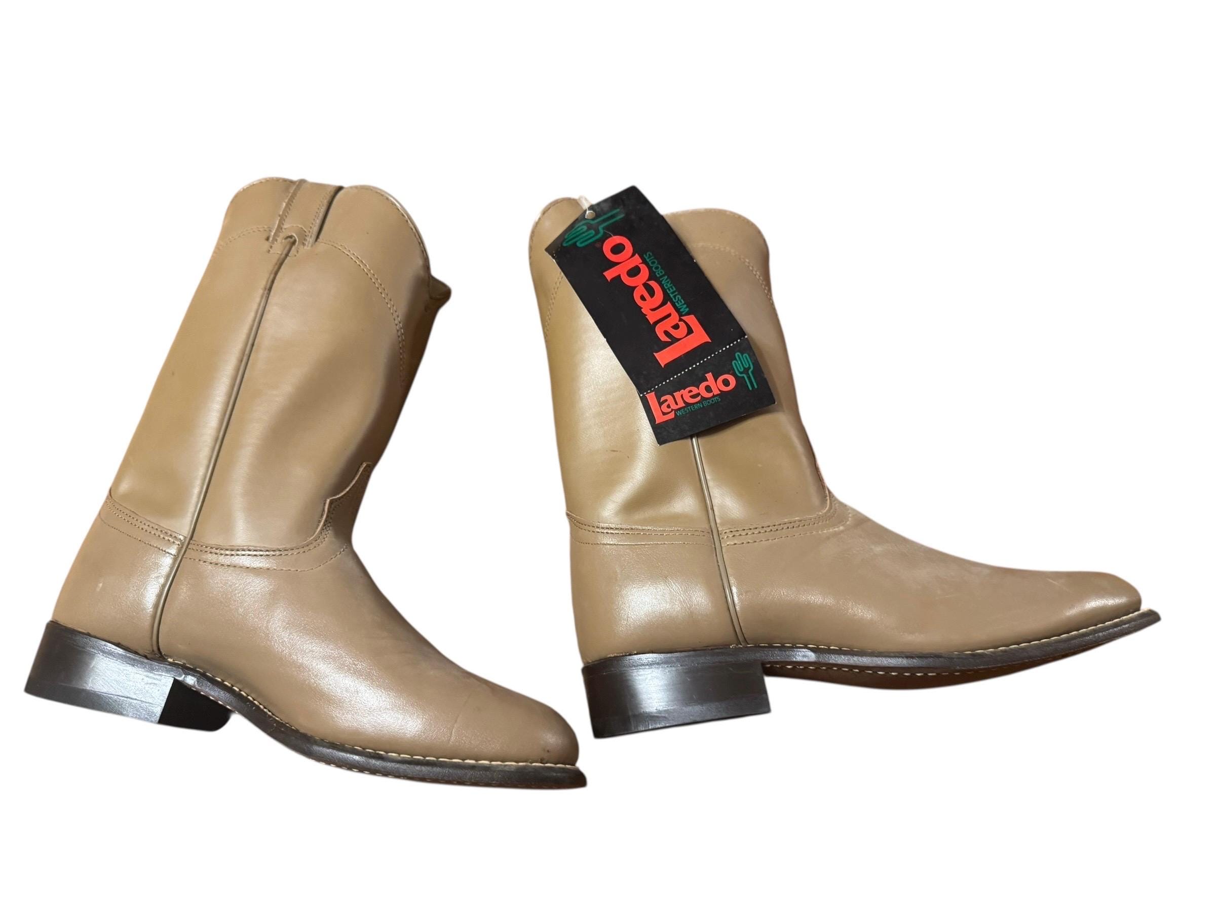 Laredo Brown & Tan Leather Cowboy Boots w/ Vintage Western Aesthetic. Men 9D Laredo Men main image 4