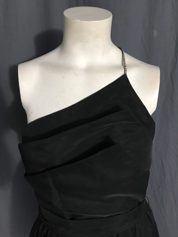 Vintage black Joy Stevens petal bust full skirt f… - image 3