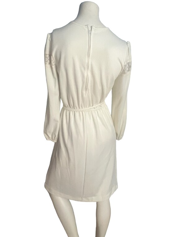 Vintage off white 70's midi dress M - image 6