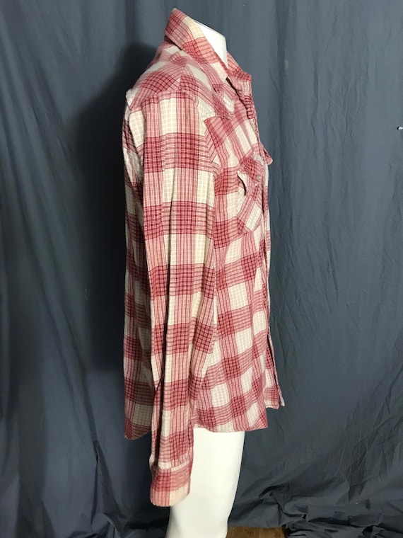 Vintage JCPenney flannel cowboy western plaid shi… - image 6