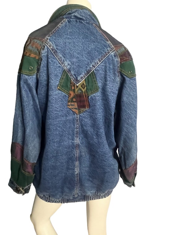 Vintage 80's jean patchwork jacket S currentseen - image 5