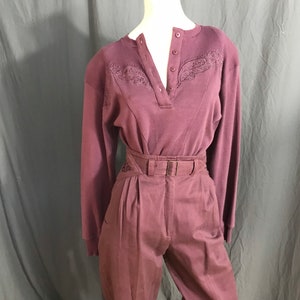 Vintage 1980's Changes purple pantsuit S M