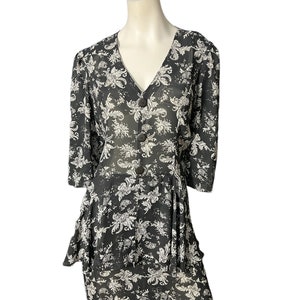 Vintage 80&#39;s black & white peplum dress 16