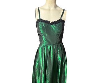 Vintage green 80’s formal party dress S M