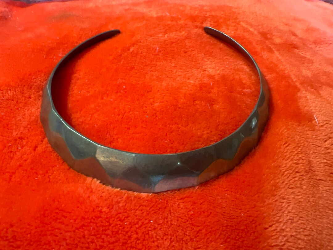 Vintage Brass Choker Necklace Collar Etsy