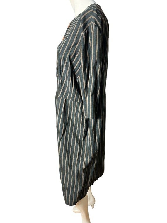 Vintage 60's volup brown stripe dress Martha Mann… - image 6