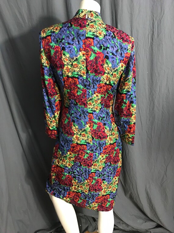 Vintage 1980’s Julie Francis 40’s style silk dres… - image 5