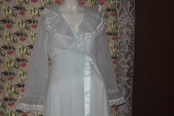 Vintage 1950's Shadowline Chiffon Peignoir Set Nig