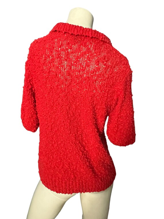 Vintage 80's red sweater top L Sea Wind - image 4