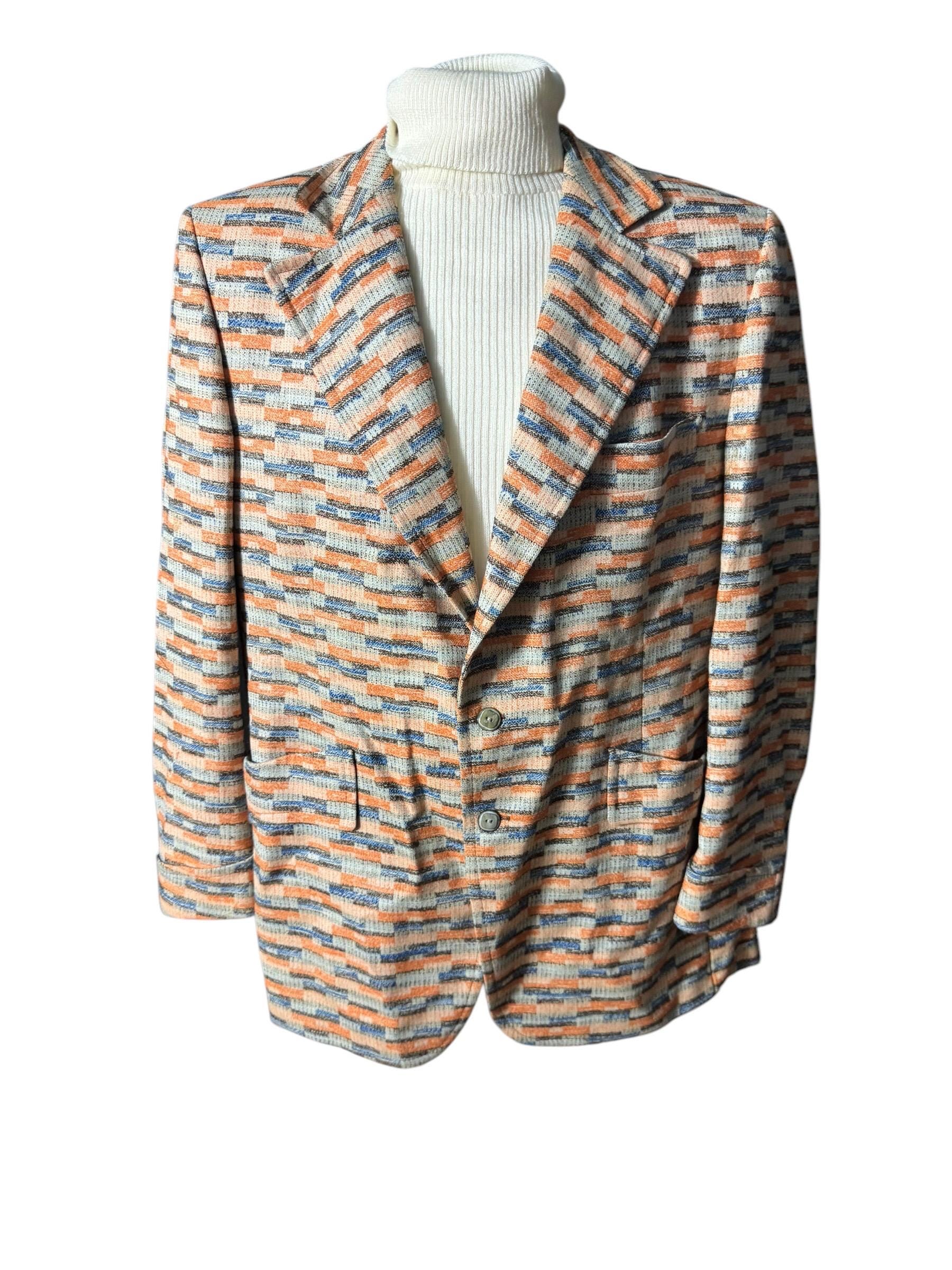 Vintage abstract 70's suit jacket 46 L Le Baron