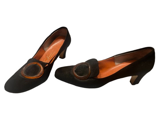 Vintage 50's black heels 7.5 AA Viva Americana - image 2