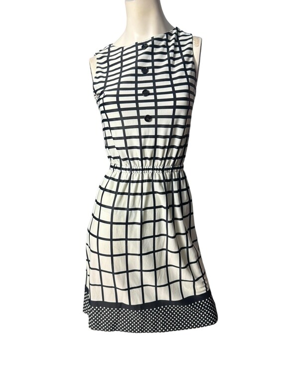 Vintage 70's Black & White Dress S - Etsy