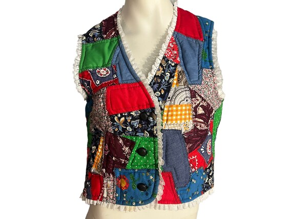Vintage Patchwork Vest Quilt S M - Etsy UK