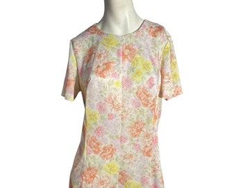 Vintage 70's floral dress L XL