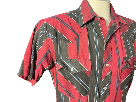 Vintage striped western Plains coxboy shirt M - image 3