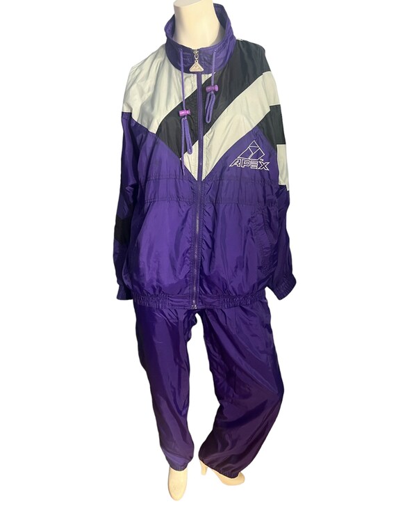 Vintage purple track suit ski suit Apex L - image 3
