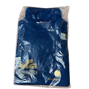 Vintage Herren 70er Blau geripptes Rollkragenshirt S