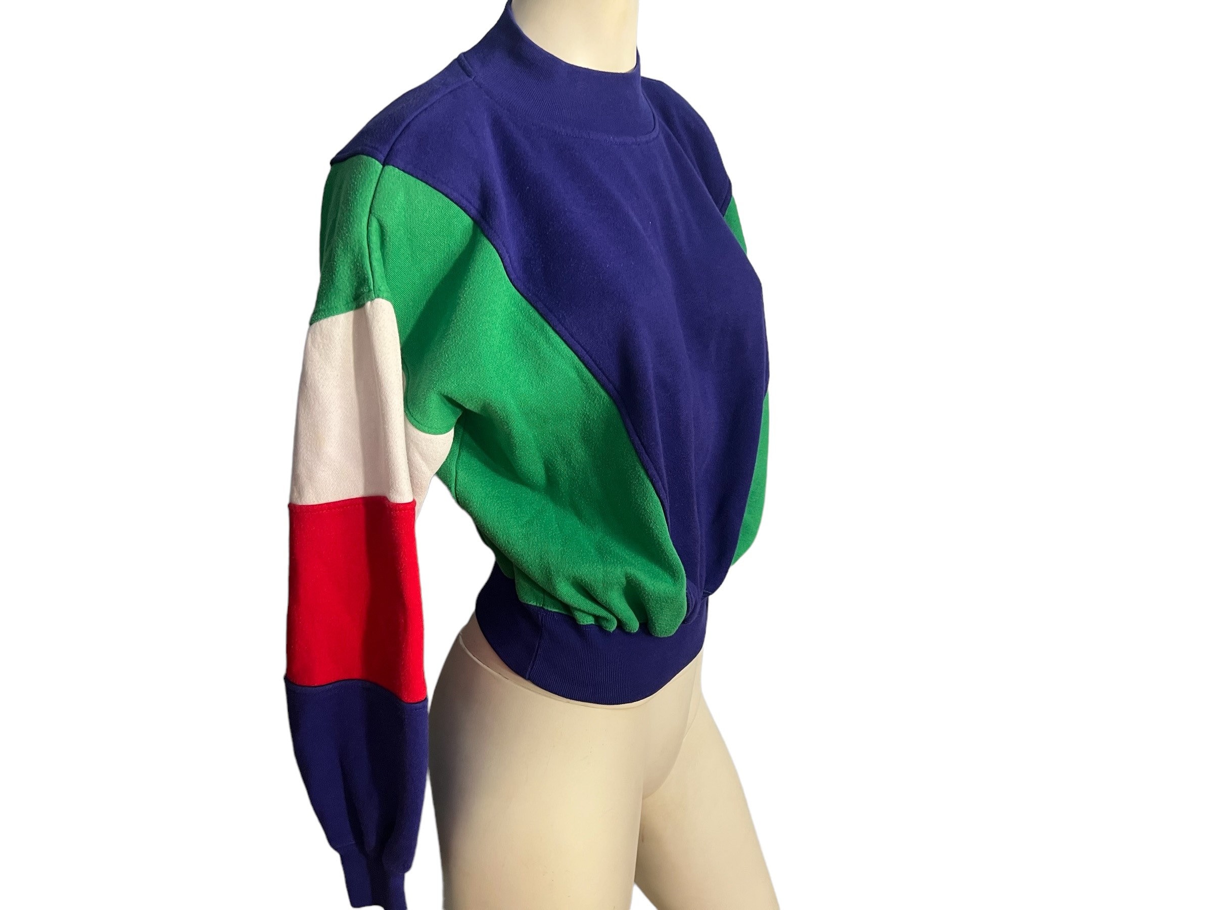 Hip Hop Retro 80s Style Sweatshirt Vintage 80's Color Block