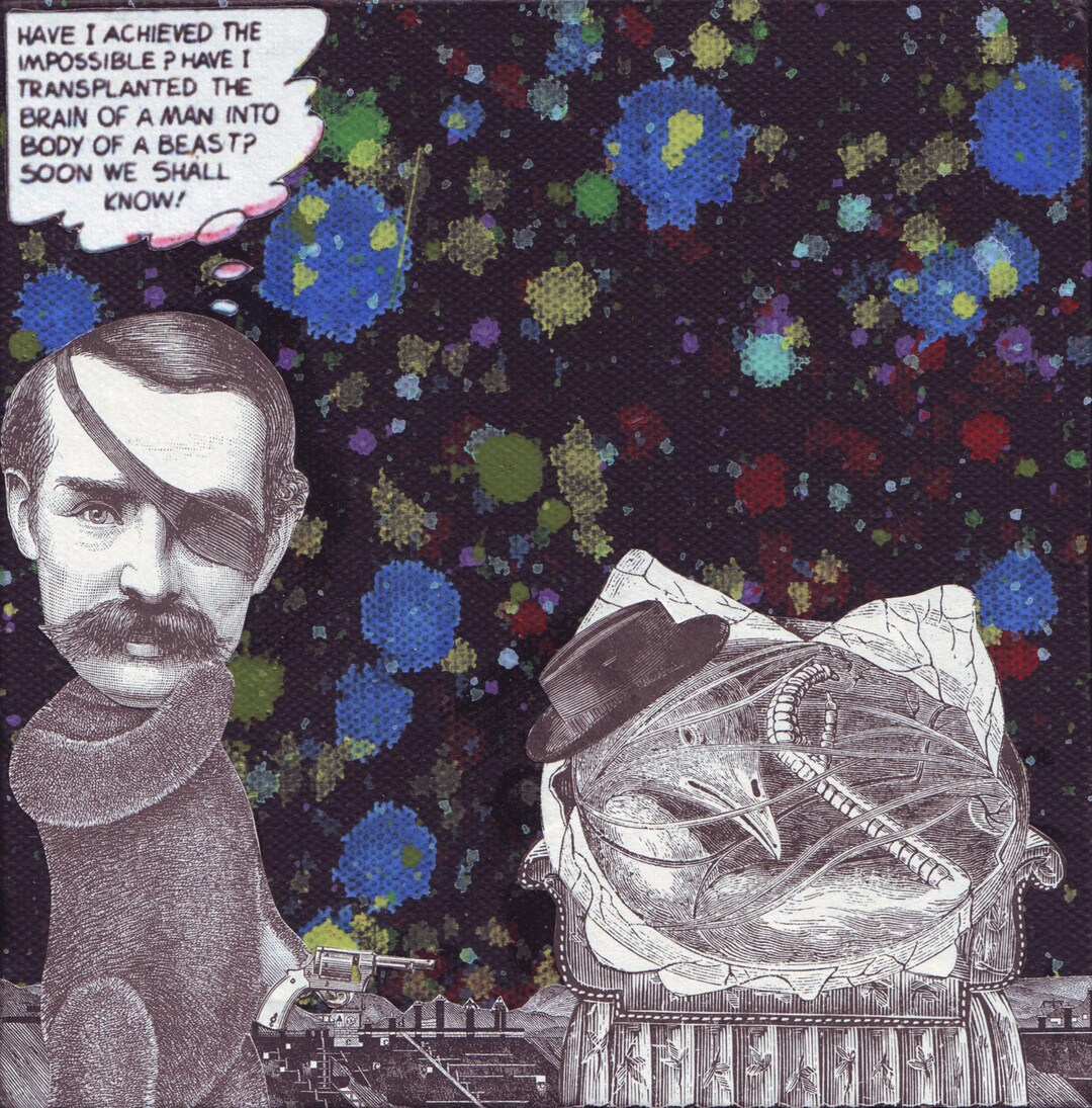 Fiendish Comix: Brain Transplant, Comic Collage Art - Etsy